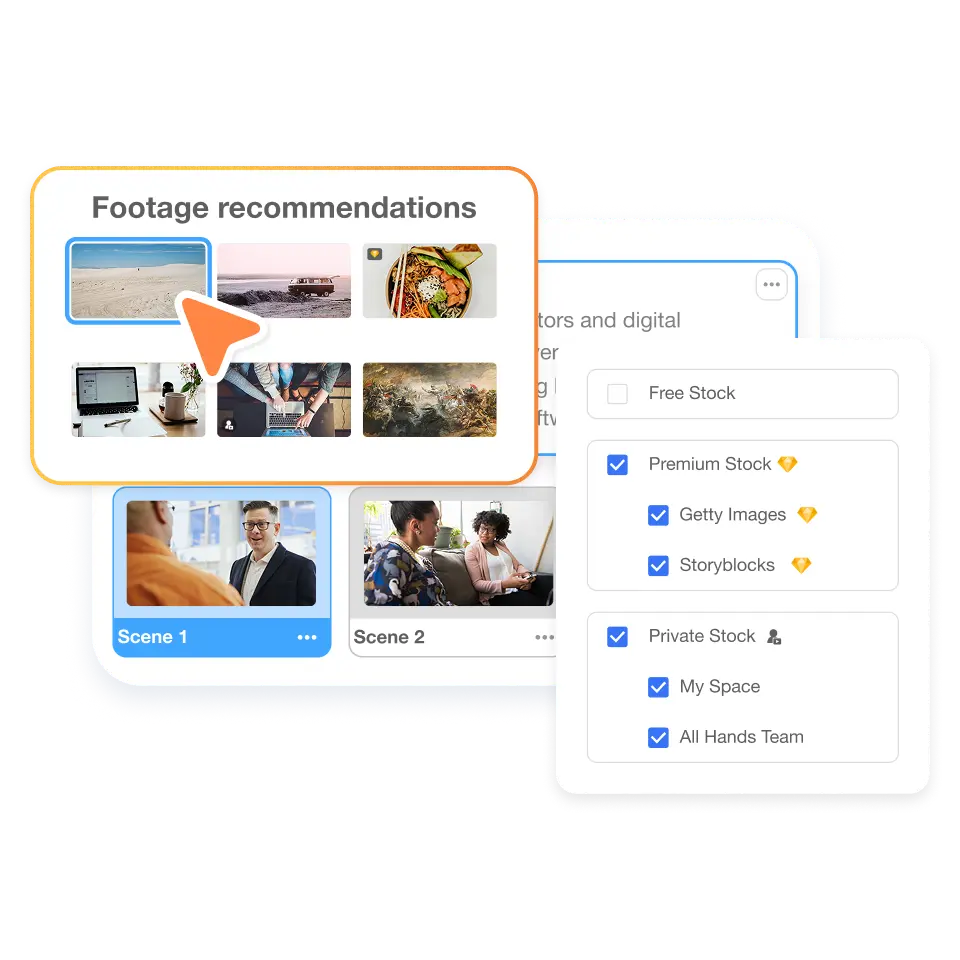 Visla's Scene-Based Editing interface for refining video with a voiceover.